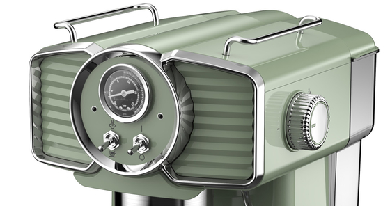 Green Colour Office Retro Espresso Machine With Manual Operation